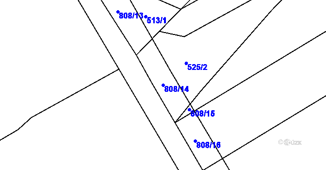 Parcela st. 808/14 v KÚ Spojil, Katastrální mapa
