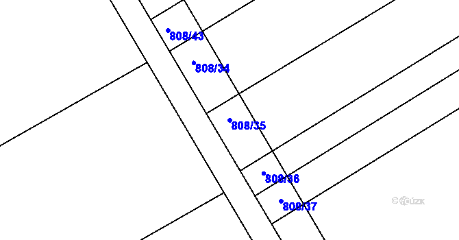 Parcela st. 808/35 v KÚ Spojil, Katastrální mapa