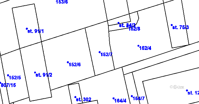 Parcela st. 152/7 v KÚ Spojil, Katastrální mapa