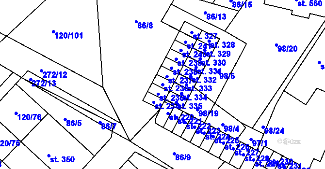 Parcela st. 236 v KÚ Trnová, Katastrální mapa