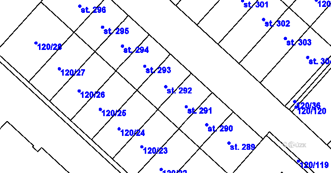 Parcela st. 292 v KÚ Trnová, Katastrální mapa