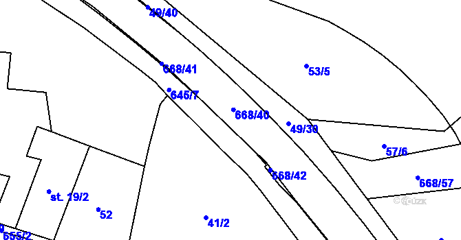 Parcela st. 49/6 v KÚ Trnová, Katastrální mapa