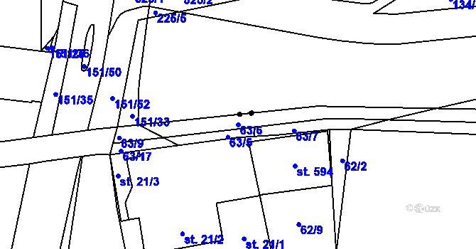 Parcela st. 63/6 v KÚ Trnová, Katastrální mapa