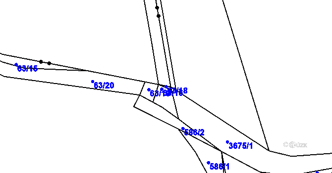 Parcela st. 63/18 v KÚ Trnová, Katastrální mapa