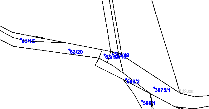 Parcela st. 63/19 v KÚ Trnová, Katastrální mapa