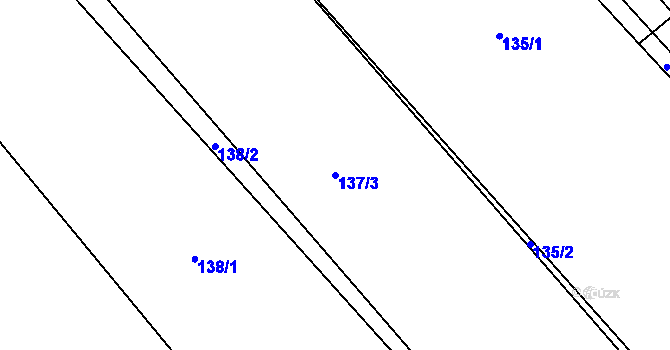 Parcela st. 137/3 v KÚ Trnová, Katastrální mapa