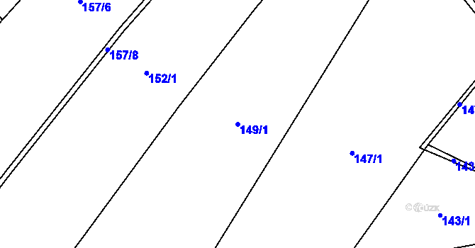 Parcela st. 149/1 v KÚ Trnová, Katastrální mapa