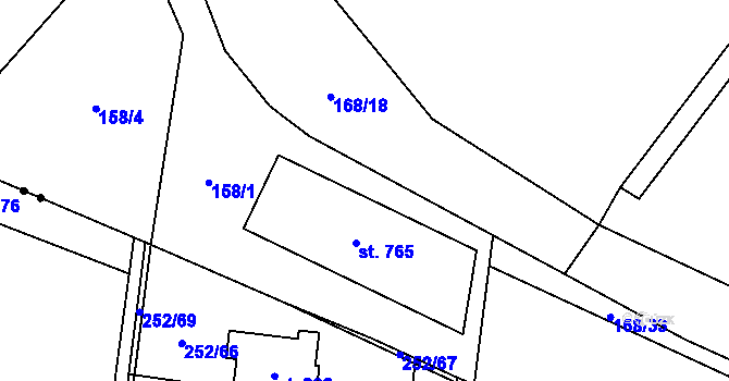 Parcela st. 168/17 v KÚ Trnová, Katastrální mapa