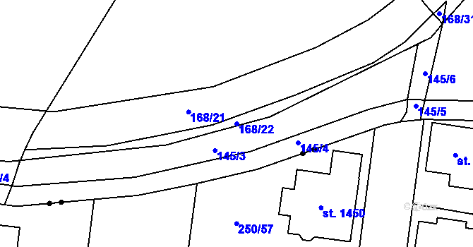 Parcela st. 168/22 v KÚ Trnová, Katastrální mapa