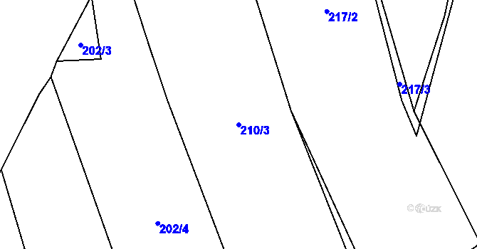 Parcela st. 210/3 v KÚ Trnová, Katastrální mapa