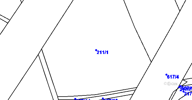 Parcela st. 211/1 v KÚ Trnová, Katastrální mapa
