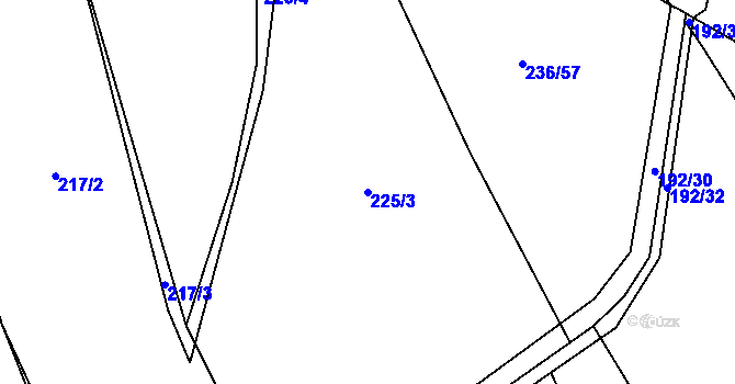 Parcela st. 225/3 v KÚ Trnová, Katastrální mapa