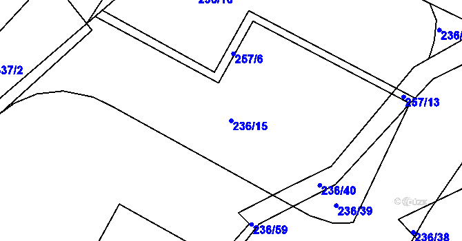 Parcela st. 236/15 v KÚ Trnová, Katastrální mapa