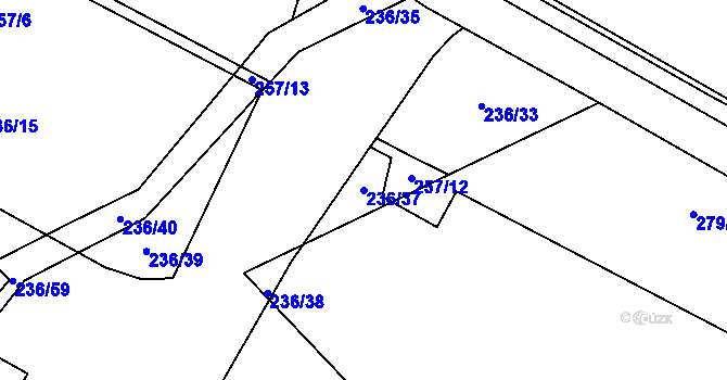 Parcela st. 236/37 v KÚ Trnová, Katastrální mapa