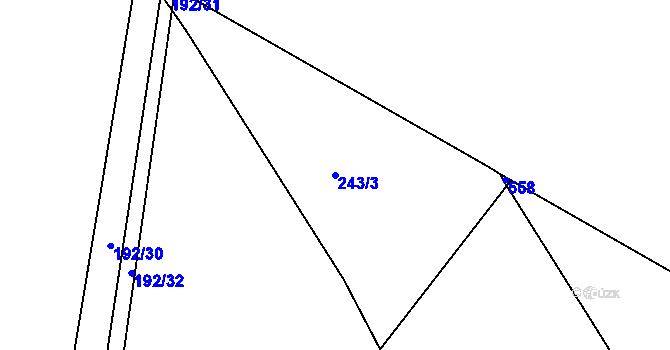 Parcela st. 243/3 v KÚ Trnová, Katastrální mapa