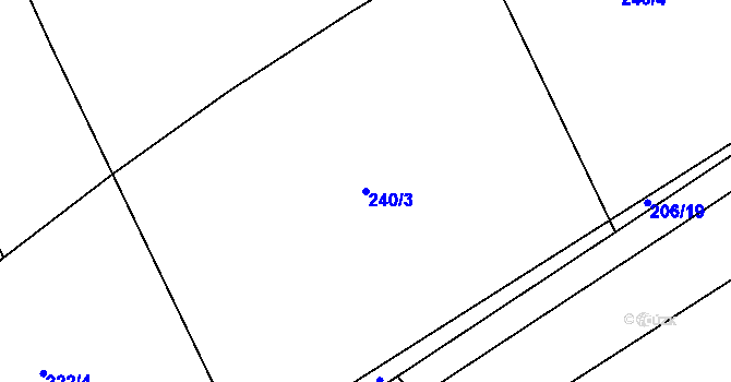 Parcela st. 240/3 v KÚ Trnová, Katastrální mapa