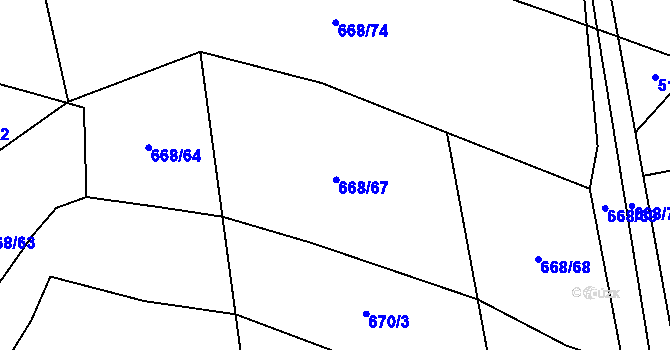 Parcela st. 632/2 v KÚ Trnová, Katastrální mapa