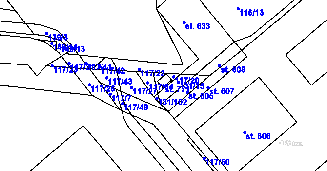 Parcela st. 771 v KÚ Trnová, Katastrální mapa
