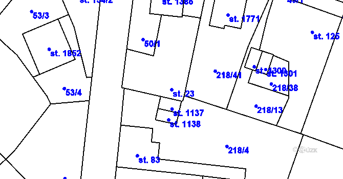 Parcela st. 23 v KÚ Svítkov, Katastrální mapa