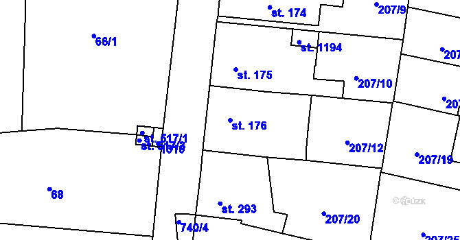 Parcela st. 176 v KÚ Svítkov, Katastrální mapa