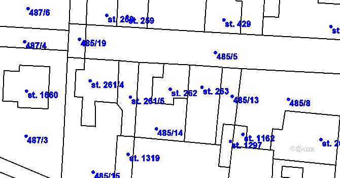 Parcela st. 262 v KÚ Svítkov, Katastrální mapa