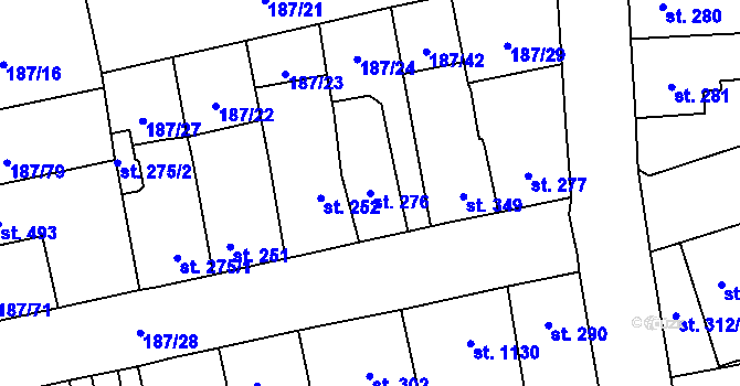 Parcela st. 276 v KÚ Svítkov, Katastrální mapa