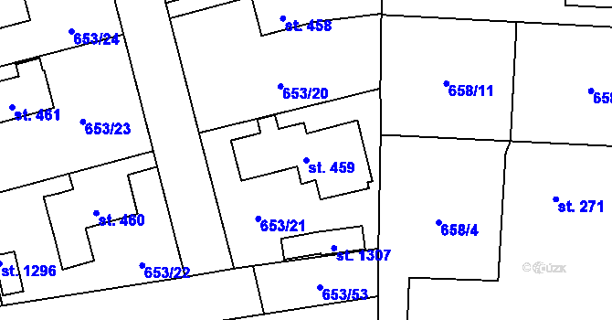 Parcela st. 459 v KÚ Svítkov, Katastrální mapa