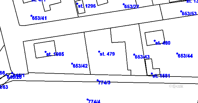 Parcela st. 479 v KÚ Svítkov, Katastrální mapa