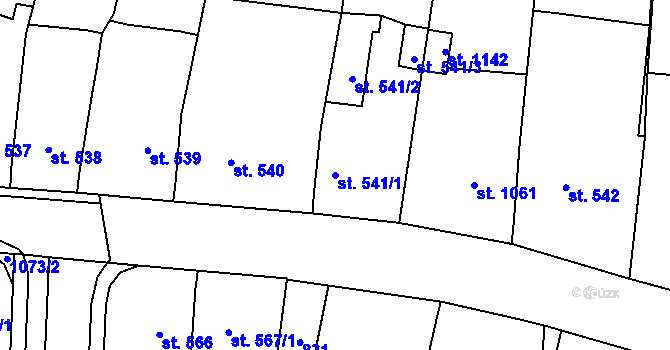 Parcela st. 541/1 v KÚ Svítkov, Katastrální mapa