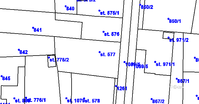 Parcela st. 577 v KÚ Svítkov, Katastrální mapa