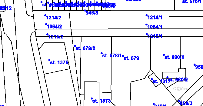 Parcela st. 678/1 v KÚ Svítkov, Katastrální mapa