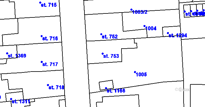 Parcela st. 753 v KÚ Svítkov, Katastrální mapa