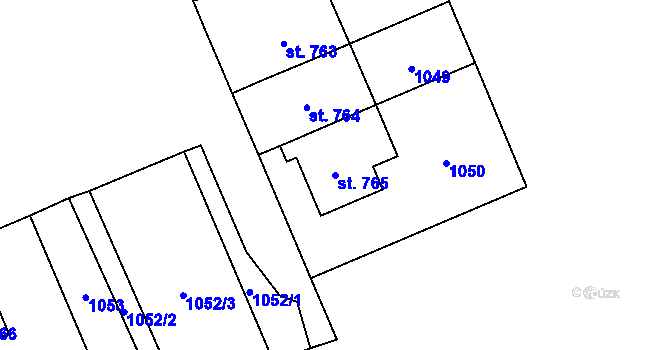 Parcela st. 765 v KÚ Svítkov, Katastrální mapa
