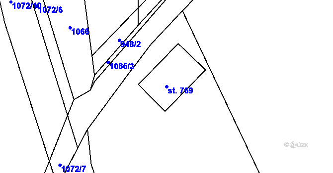 Parcela st. 769 v KÚ Svítkov, Katastrální mapa
