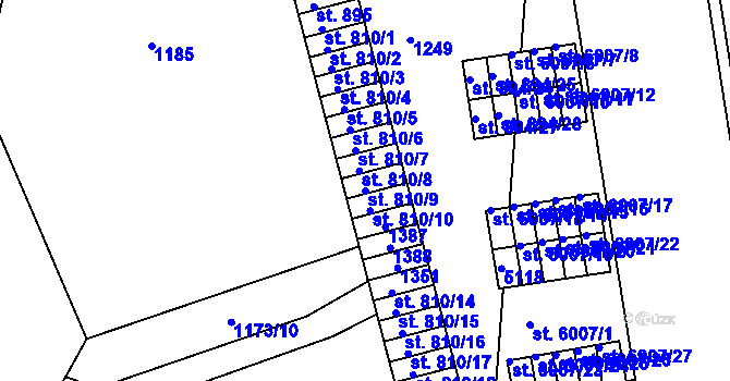 Parcela st. 810/9 v KÚ Svítkov, Katastrální mapa