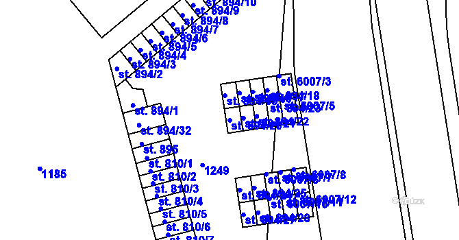 Parcela st. 894/20 v KÚ Svítkov, Katastrální mapa