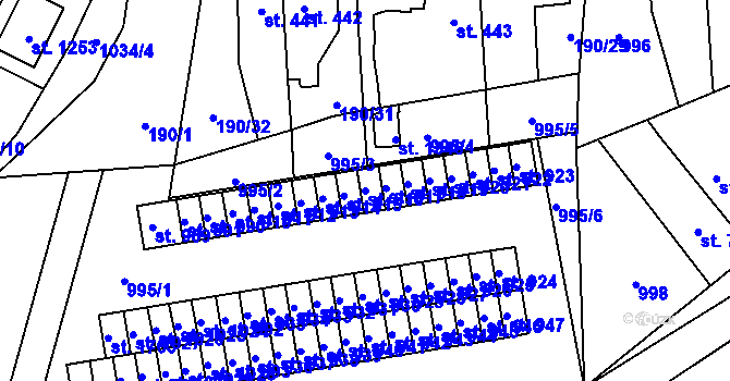 Parcela st. 916 v KÚ Svítkov, Katastrální mapa
