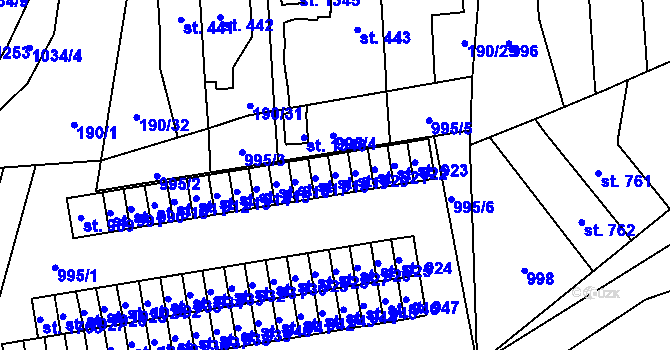 Parcela st. 919 v KÚ Svítkov, Katastrální mapa
