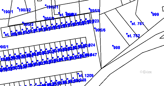 Parcela st. 924 v KÚ Svítkov, Katastrální mapa