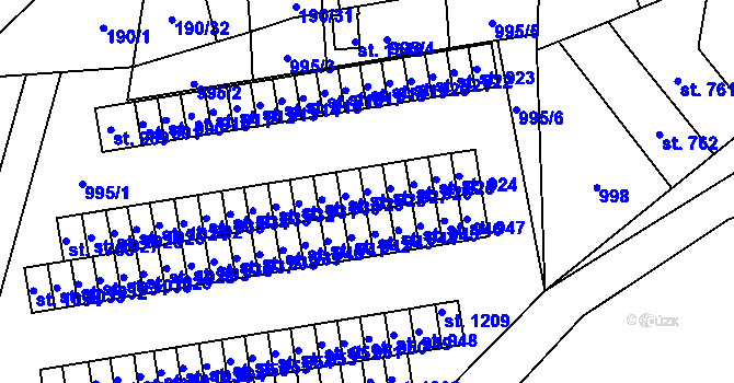 Parcela st. 928 v KÚ Svítkov, Katastrální mapa