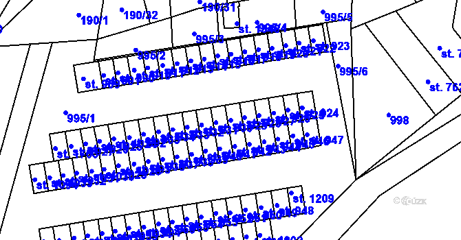 Parcela st. 929 v KÚ Svítkov, Katastrální mapa