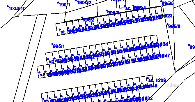 Parcela st. 933 v KÚ Svítkov, Katastrální mapa