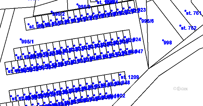 Parcela st. 943 v KÚ Svítkov, Katastrální mapa