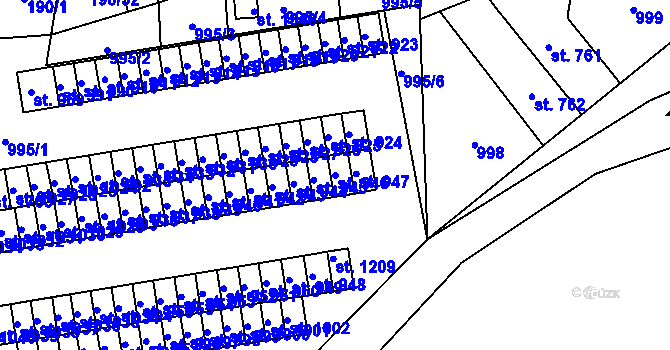 Parcela st. 946 v KÚ Svítkov, Katastrální mapa