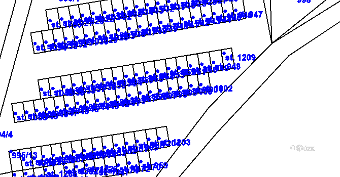 Parcela st. 999 v KÚ Svítkov, Katastrální mapa