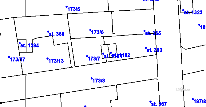 Parcela st. 1181 v KÚ Svítkov, Katastrální mapa