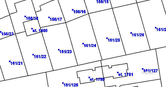 Parcela st. 161/24 v KÚ Svítkov, Katastrální mapa