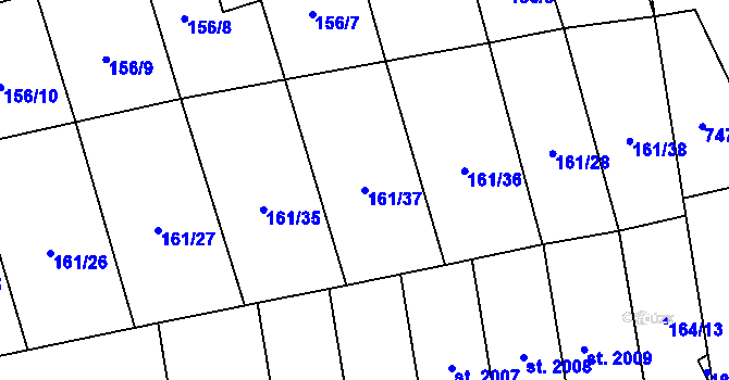 Parcela st. 161/37 v KÚ Svítkov, Katastrální mapa