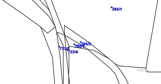 Parcela st. 285/2 v KÚ Svítkov, Katastrální mapa