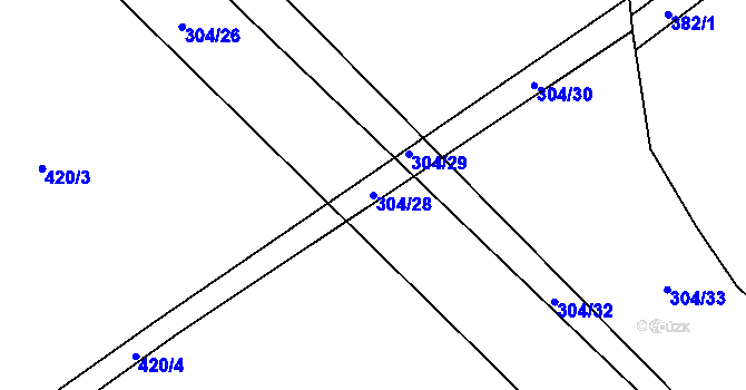 Parcela st. 304/28 v KÚ Svítkov, Katastrální mapa